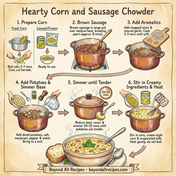 Hearty Corn and Sausage Chowder instructions