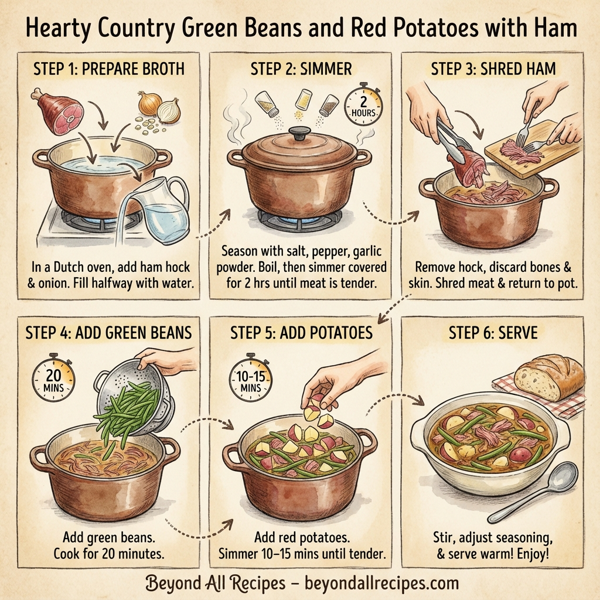 Hearty Country Green Beans and Red Potatoes with Ham instructions