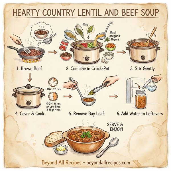 Hearty Country Lentil and Beef Soup instructions