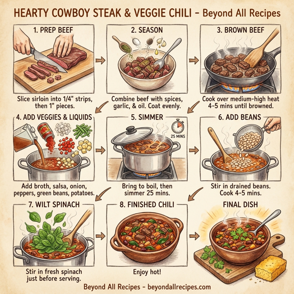 Hearty Cowboy Steak & Veggie Chili instructions