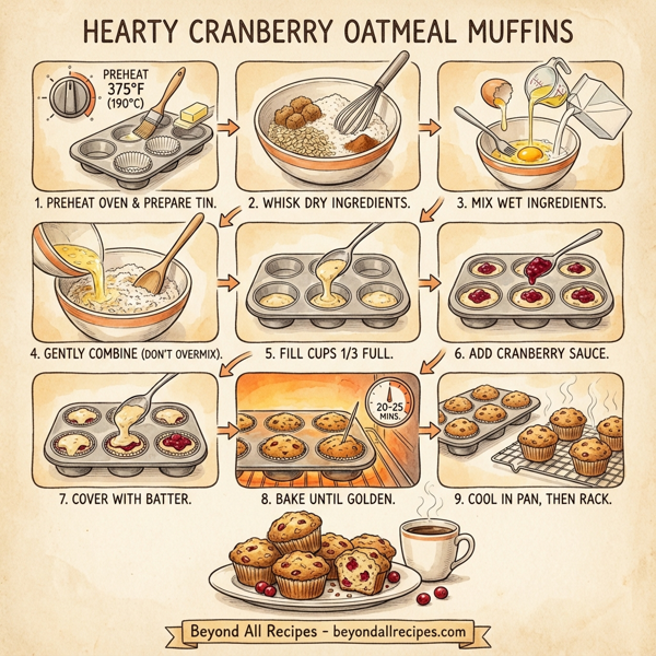 Hearty Cranberry Oatmeal Muffins instructions