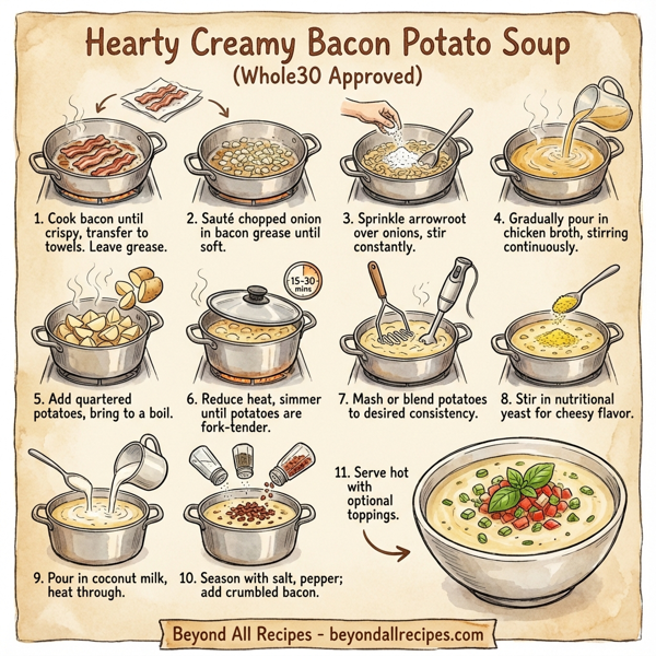 Hearty Creamy Bacon Potato Soup (Whole30 Approved) instructions