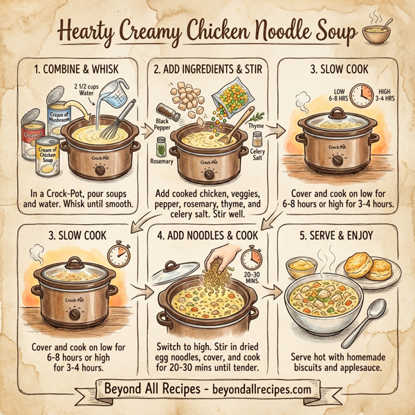 Hearty Creamy Chicken Noodle Soup instructions