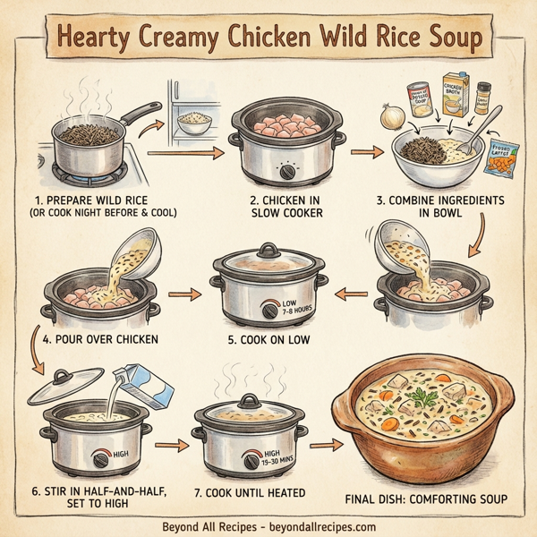 Hearty Creamy Chicken Wild Rice Soup instructions