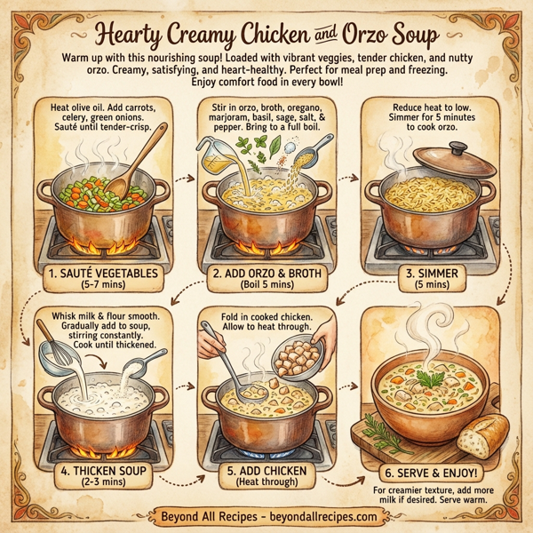Hearty Creamy Chicken and Orzo Soup instructions