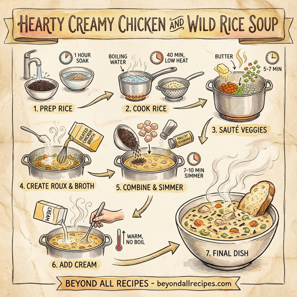 Hearty Creamy Chicken and Wild Rice Soup instructions