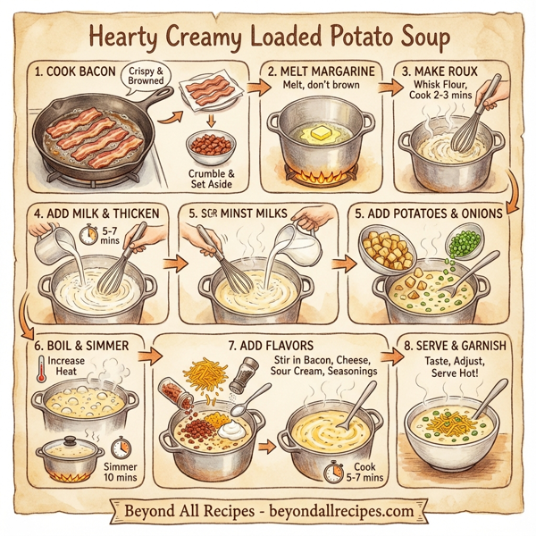Hearty Creamy Loaded Potato Soup instructions