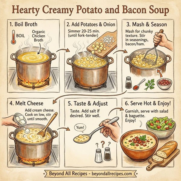 Hearty Creamy Potato and Bacon Soup instructions