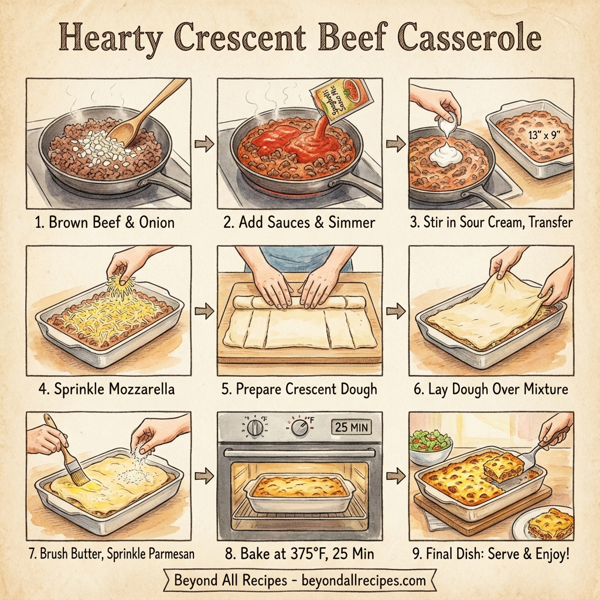 Hearty Crescent Beef Casserole instructions