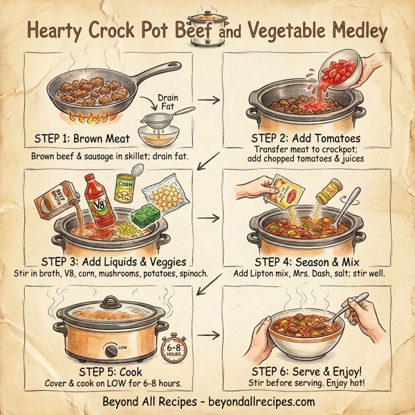 Hearty Crock Pot Beef and Vegetable Medley instructions