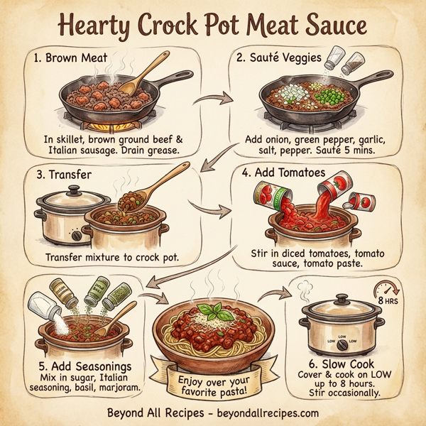 Hearty Crock Pot Meat Sauce instructions