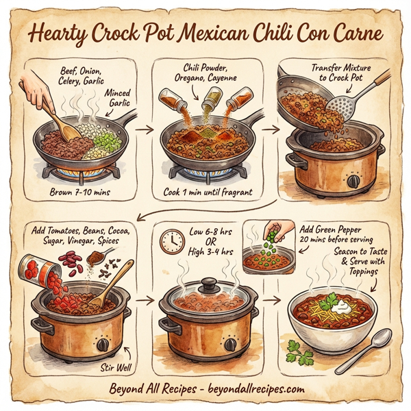 Hearty Crock Pot Mexican Chili Con Carne instructions