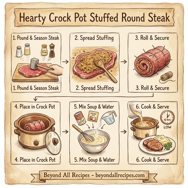 Hearty Crock Pot Stuffed Round Steak instructions