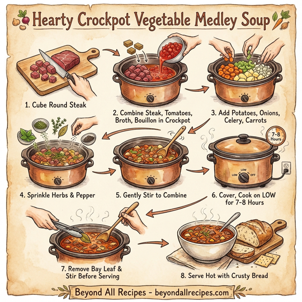 Hearty Crockpot Vegetable Medley Soup instructions