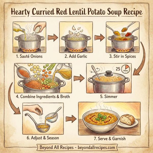 Hearty Curried Red Lentil Potato Soup instructions