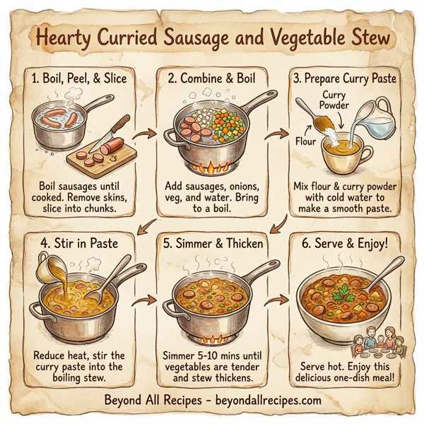 Hearty Curried Sausage and Vegetable Stew instructions
