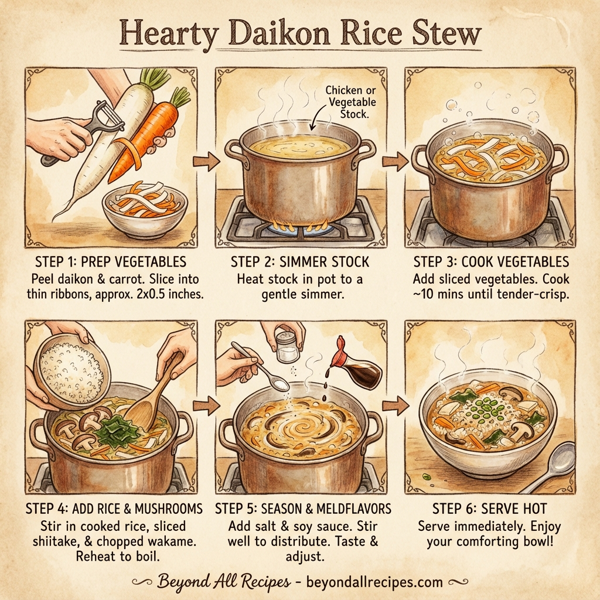 Hearty Daikon Rice Stew instructions