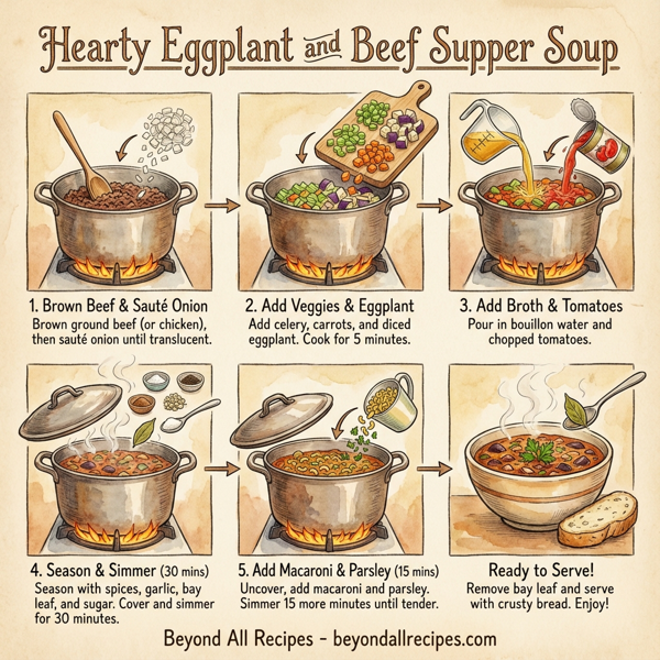 Hearty Eggplant and Beef Supper Soup instructions