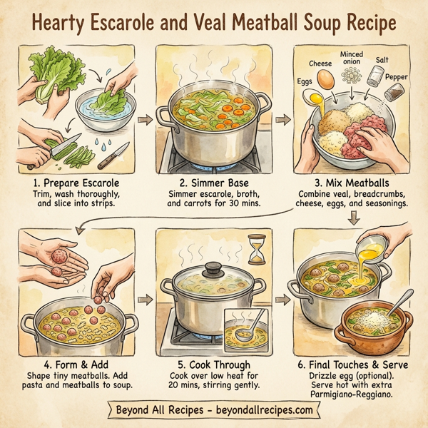 Hearty Escarole and Veal Meatball Soup instructions