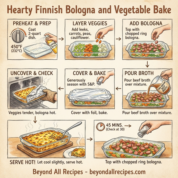 Hearty Finnish Bologna and Vegetable Bake instructions