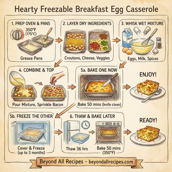 Hearty Freezable Breakfast Egg Casserole instructions