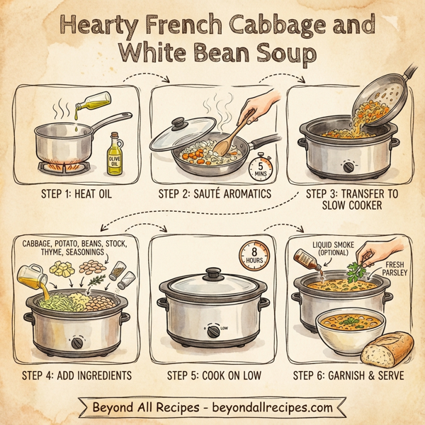 Hearty French Cabbage and White Bean Soup instructions