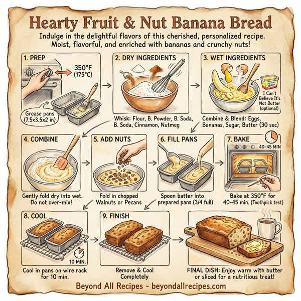 Hearty Fruit & Nut Banana Bread instructions