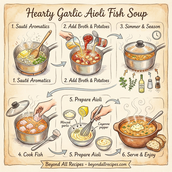 Hearty Garlic Aioli Fish Soup instructions