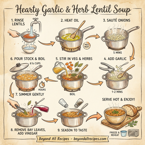 Hearty Garlic & Herb Lentil Soup instructions