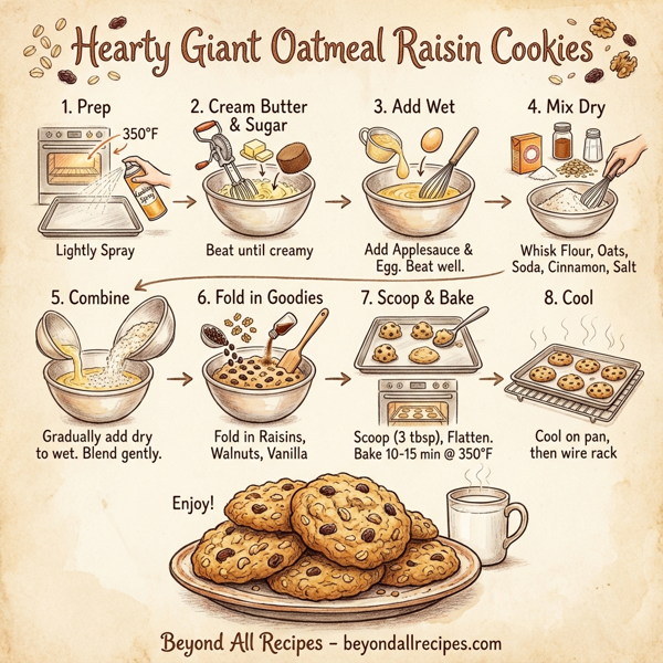 Hearty Giant Oatmeal Raisin Cookies instructions