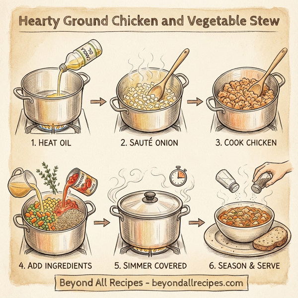 Hearty Ground Chicken and Vegetable Stew instructions