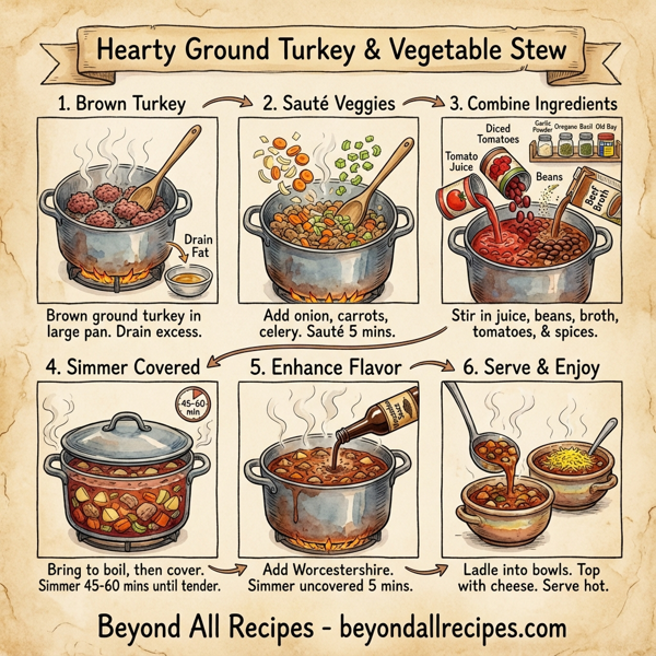 Hearty Ground Turkey & Vegetable Stew instructions
