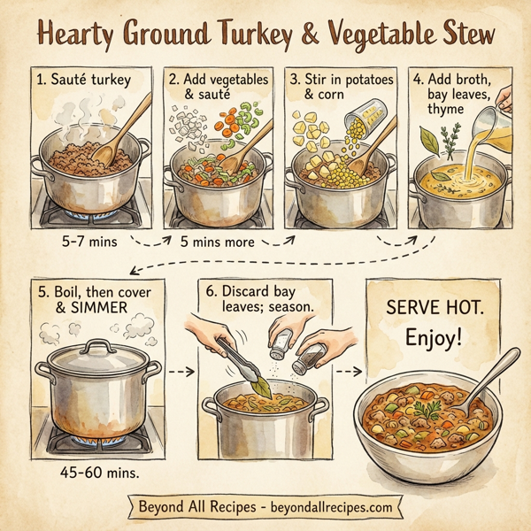 Hearty Ground Turkey and Vegetable Stew instructions