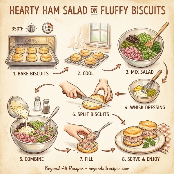 Hearty Ham Salad on Fluffy Biscuits instructions