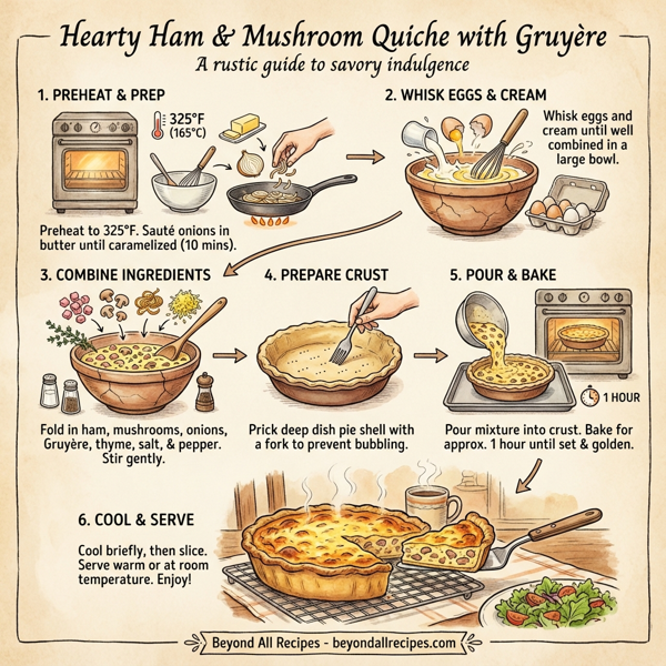 Hearty Ham & Mushroom Quiche with Gruyère instructions