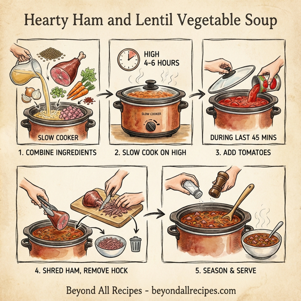 Hearty Ham and Lentil Vegetable Soup instructions