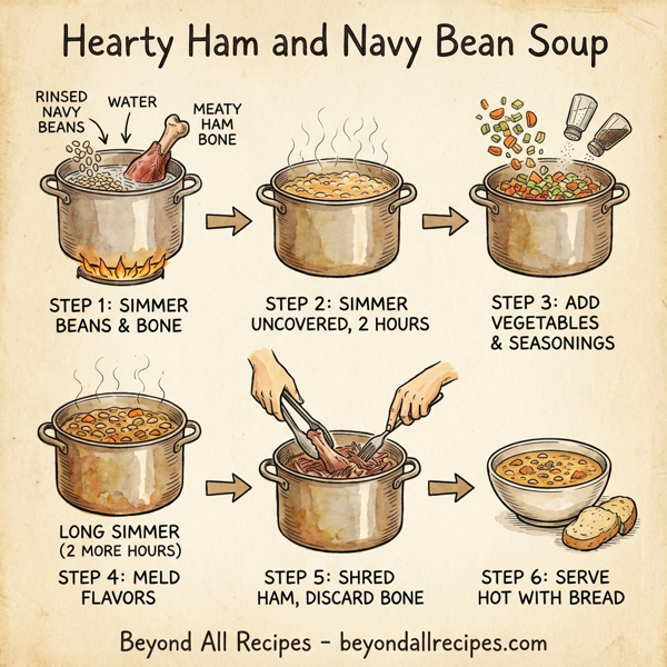 Hearty Ham and Navy Bean Soup instructions