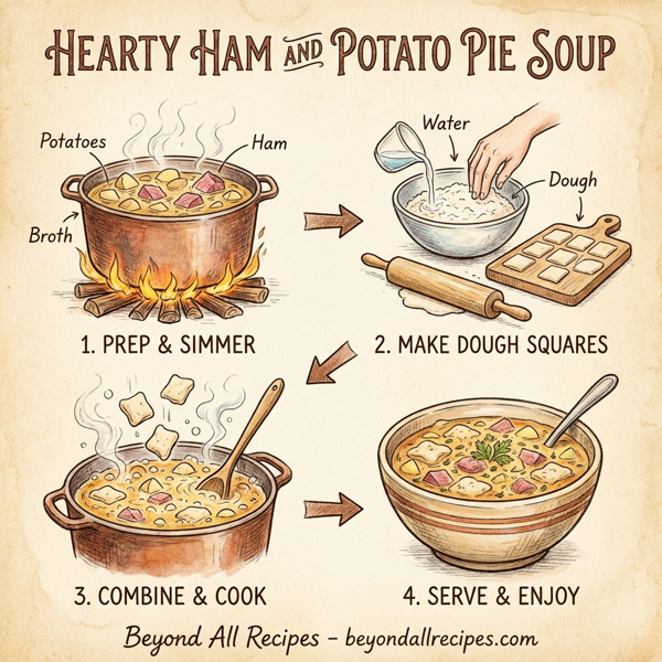 Hearty Ham and Potato Pie Soup instructions