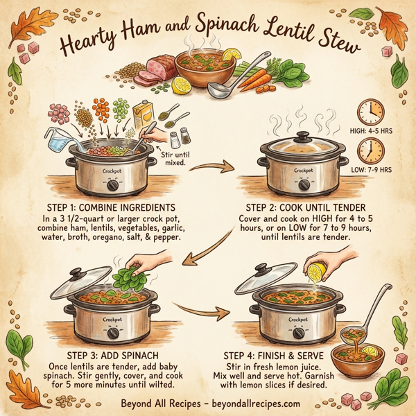 Hearty Ham and Spinach Lentil Stew instructions