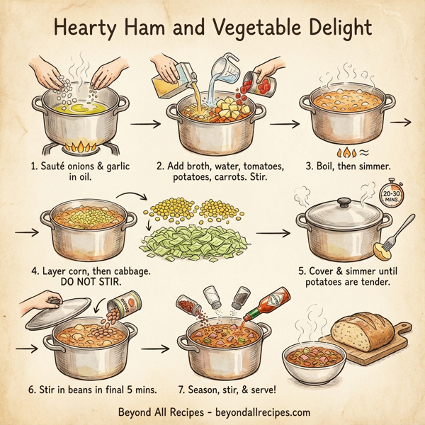 Hearty Ham and Vegetable Delight instructions