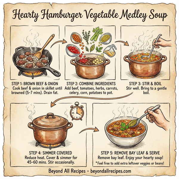 Hearty Hamburger Vegetable Medley Soup instructions