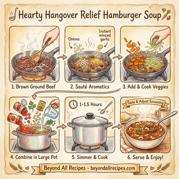 Hearty Hangover Relief Hamburger Soup instructions