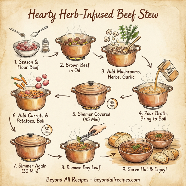 Hearty Herb-Infused Beef Stew instructions