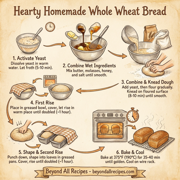 Hearty Homemade Whole Wheat Bread instructions