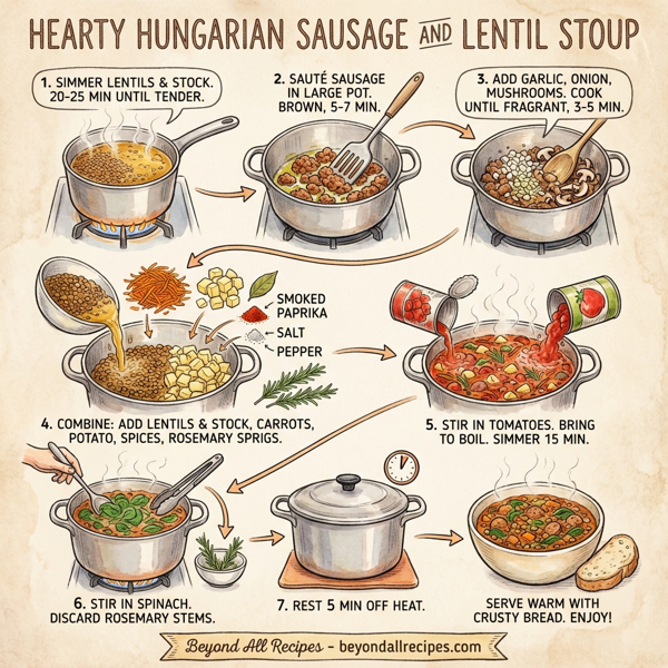 Hearty Hungarian Sausage and Lentil Stoup instructions