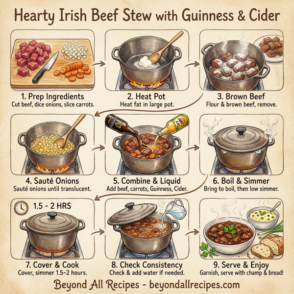 Hearty Irish Beef Stew with Guinness and Cider instructions