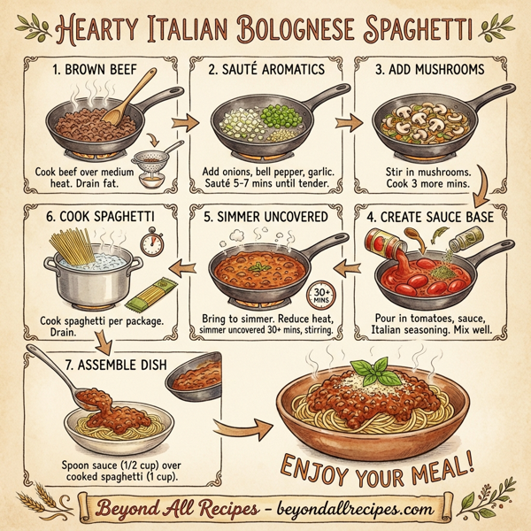 Hearty Italian Bolognese Spaghetti instructions