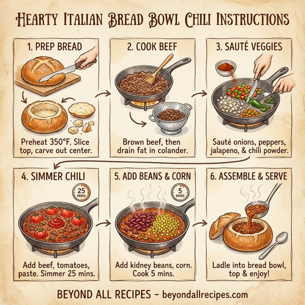 Hearty Italian Bread Bowl Chili instructions