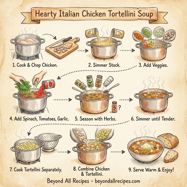 Hearty Italian Chicken Tortellini Soup instructions