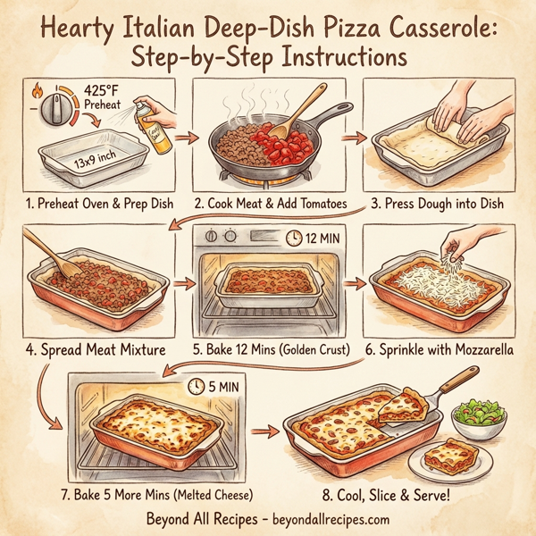 Hearty Italian Deep-Dish Pizza Casserole instructions